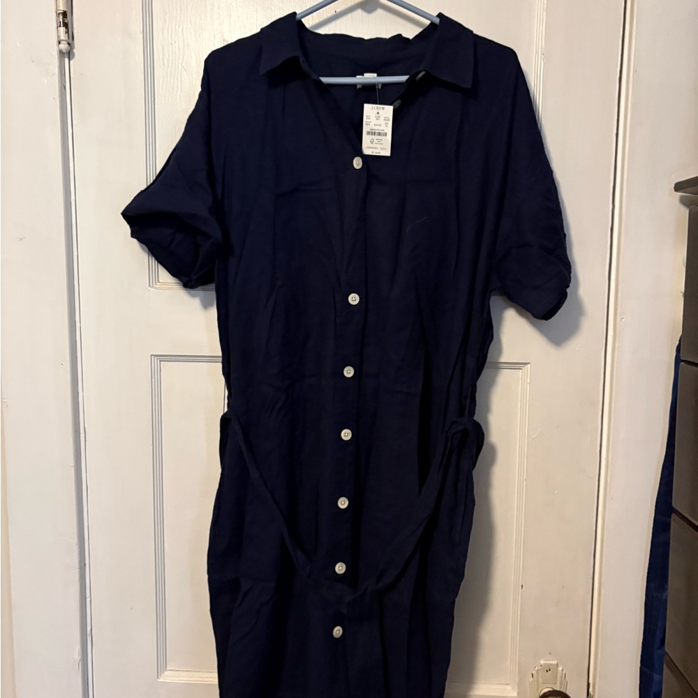 J. Crew Factory Dark Blue Midi Dress